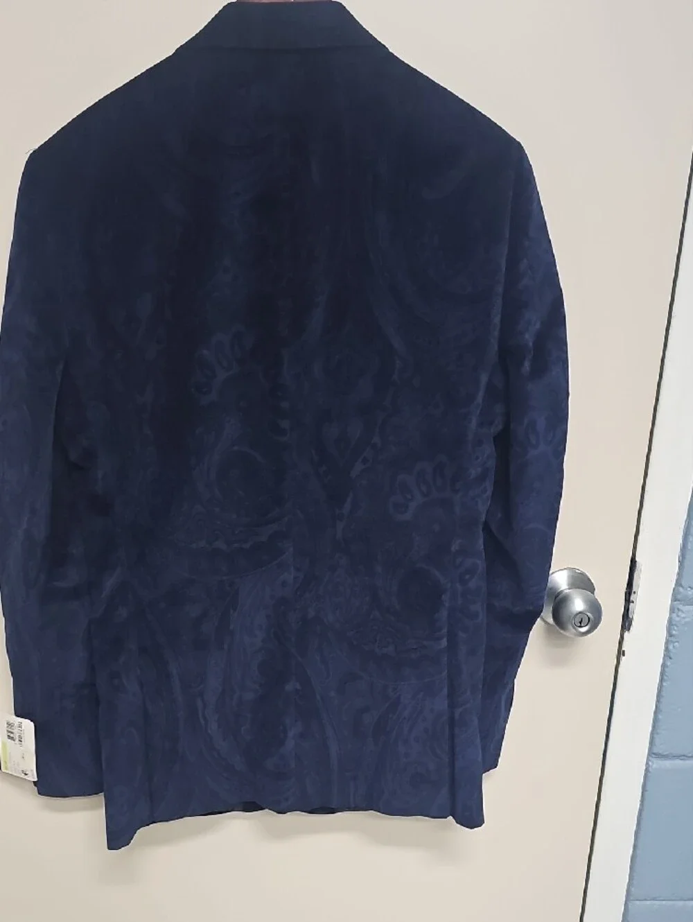 Bar III Navy Paisley Slim Sport Coat